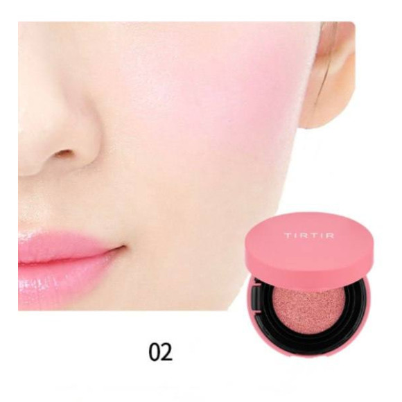 Компактні стійкі рум'яна-кушон TIRTIR My Glow Aqua Cushion Blusher 02 Pink 8 г - фото №1