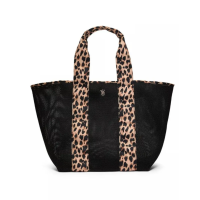 Стильна сумка Victoria's Secret Leopard Animal Print Mesh Tote Pool Beach Bag NWT - фото №1