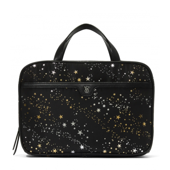 Дорожна косметичка чорна з зірками Victoria's Secret Travel cosmetic bag black with stars - фото №1