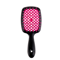 Гребінець для волосся чорний з рожевим  Janeke Superbrush Small The Original Italian 1 шт - фото №1