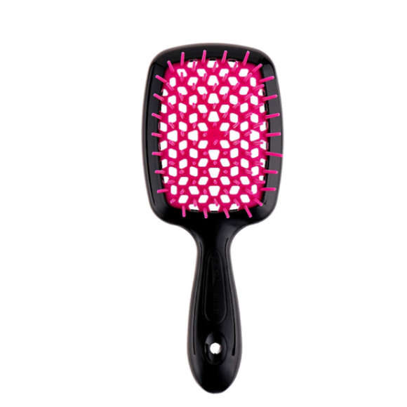 Гребінець для волосся чорний з рожевим  Janeke Superbrush Small The Original Italian 1 шт - фото №1