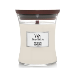Ароматична свічка з ароматом сандалового дерева і дуба Woodwick Mini  White Teak 85 г - фото №1