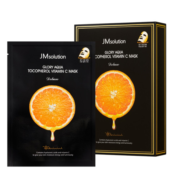 Тканинна маска для вирівнювання тона JMsolution Glory Aqua Tocopherol Vitamin C Mask - фото №1