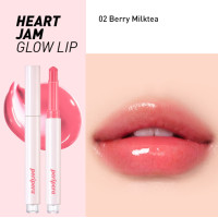 Сяючий блиск-помада в стіку Peripera Heart Jam Glow Lip 02 Berry MilkTea 1.4  г - фото №1
