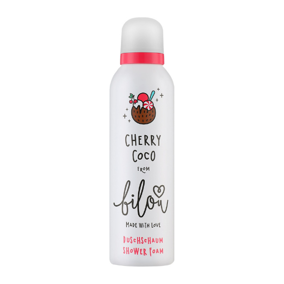 Пінка для душу з ароматом кокосового крему та вишневого морозива Bilou Cherry Coco Shower Foam 200 мл - фото №1