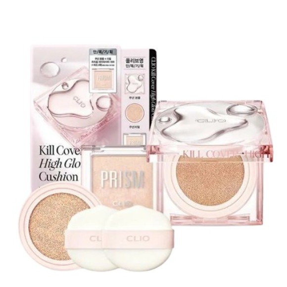 Сяючий глянцевий кушон CLIO Kill Cover High Glow Cushion LIMITED Special Set SPF 50+ / PA+++ 3 Linen - фото №1