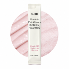 Очищающая пузырьковая маска Sum37 Micro-Active Pink Vitamin Bubbletox Mask Pack - фото №1