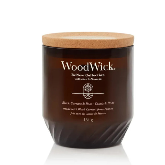 Свічка з чорною смородиною та трояндою Black Currant & Rose RENEW Woodwick 184 г - фото №1