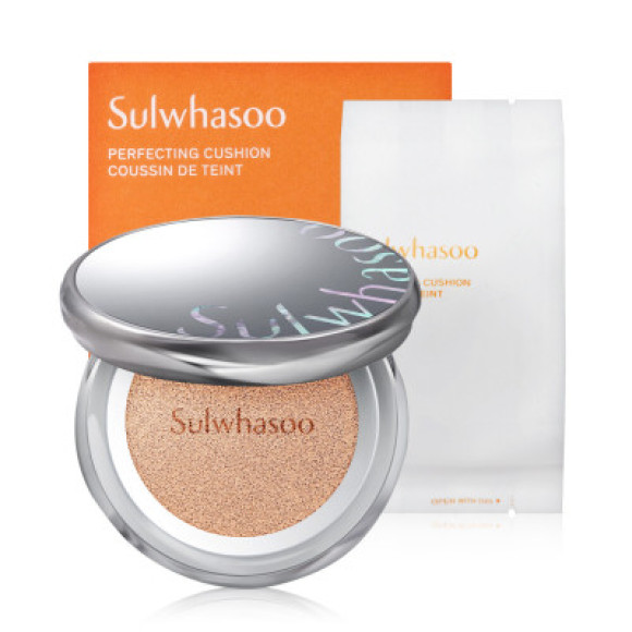 Набір : зволожуючий кушон з змінним блоком Sulwhasoo Perfecting Cushion Coussin de teint 23N1 Sand 15+15 мл - фото №1