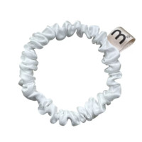 Тонка резинка з натурального шовку біла Mon Mou hair scrunchie white - фото №1