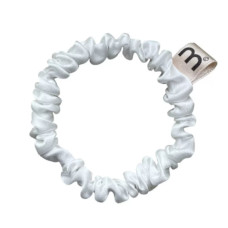 Тонка резинка з натурального шовку біла Mon Mou hair scrunchie white - фото №1