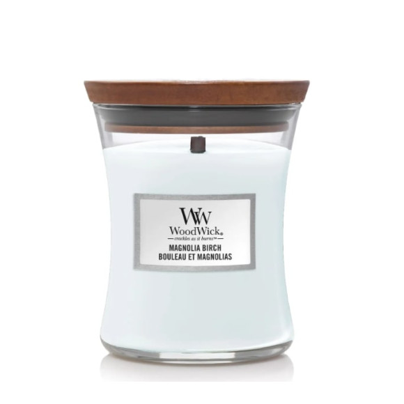 Ароматична свічка з нотами магнолії та берези Woodwick Medium Magnolia birch 275 г - фото №1
