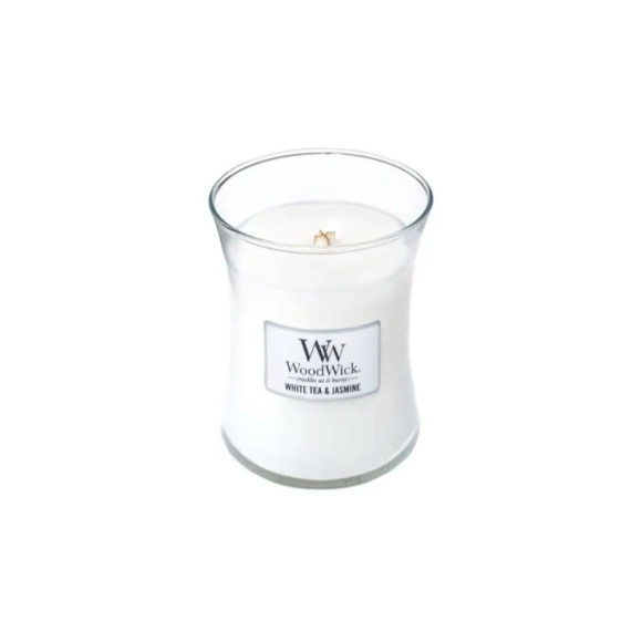 Ароматична свічка з ароматами жасмину Woodwick Mini White Tea & Jasmine  - фото №1