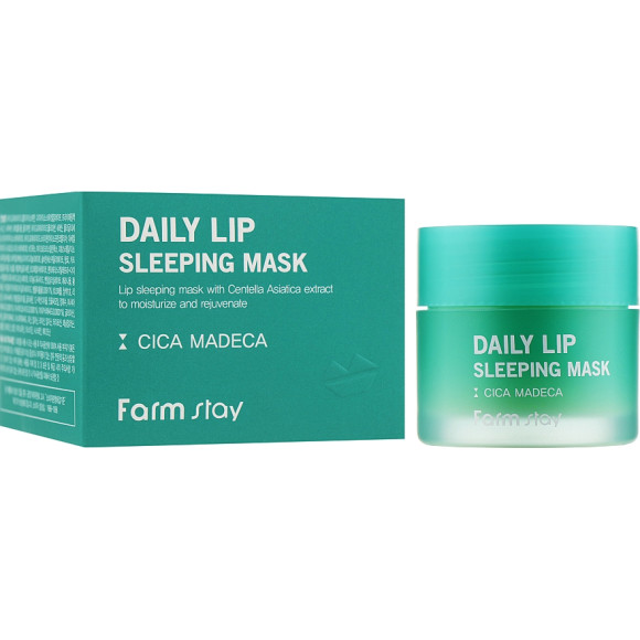 Ночная маска для губ с центеллой FarmStay Daily Lip Sleeping Mask Cica Madeca 20 г - фото №1
