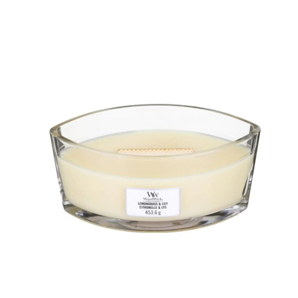 Ароматична свічка з квітковим ароматом Woodwick Ellipse Lemongrass & Lily 453 г - фото №1