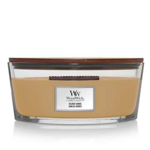 Ароматична свічка з ароматом інжиру та гваякового дерева Woodwick Large Gilded Sands 453 г - фото №1