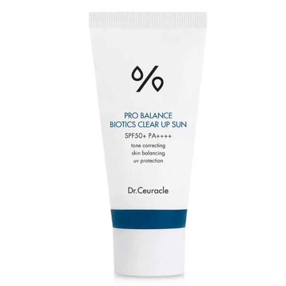Сонцезахисний крем, що освітлює, з пробіотиками Dr. Ceuracle Pro Balance Biotics Clear Up Sun SPF 50+ PA++++ 2 мл - фото №1