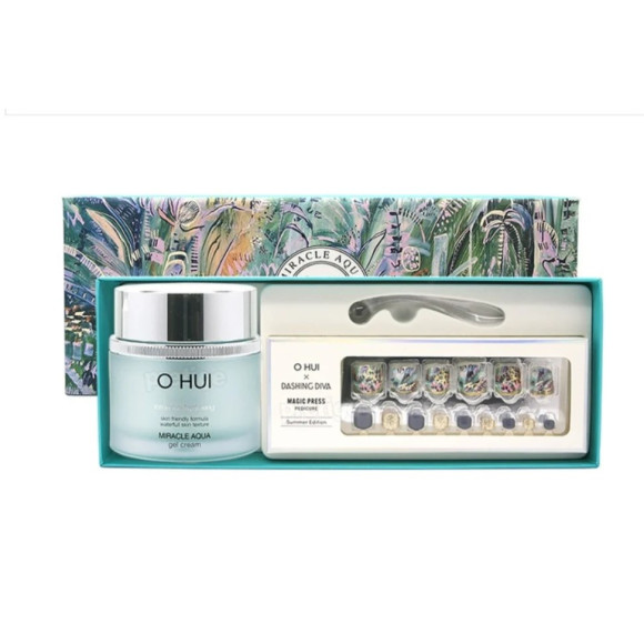Набір зі зволожувальним гель-кремом з гіалуроновою кислотою O Hui Miracle Aqua Gel Cream Special Set - фото №1