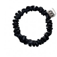 Тонка резинка з натурального шовку чорна Mon Mou hair scrunchie black - фото №1