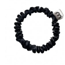 Тонка резинка з натурального шовку чорна Mon Mou hair scrunchie black - фото №1