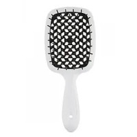 Гребінець для волосся білий з чорним  Janeke 1830 Superbrush The Original Italian - фото №1