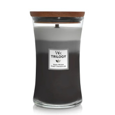 Ароматическая свеча с трехслойным ароматом Woodwick Large Trilogy Warm Woods 609 г - фото №1