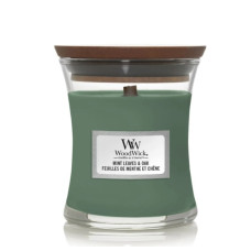 Ароматична свічка з нотами м'яти та дуба Woodwick Mini Mint leaves & Oak 85 г - фото №1