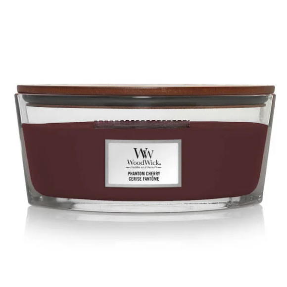 Ароматична свічка з ароматом темної вишні та амбри Woodwick Ellipse Phantom Cherry 453 г - фото №1