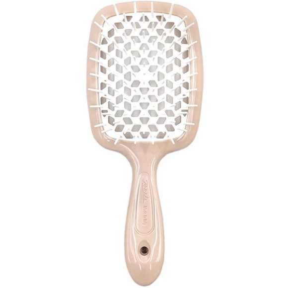 Гребінець для волосся бежевий з білим  Janeke Superbrush Small The Original Italian 1 шт - фото №1