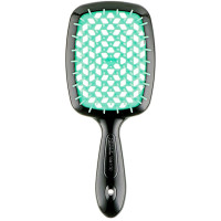 Гребінець для волосся чорний з м'ятним  Janeke 1830 Superbrush The Original Italian 1 шт - фото №1