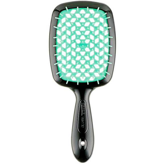 Гребінець для волосся чорний з м'ятним  Janeke 1830 Superbrush The Original Italian 1 шт - фото №1