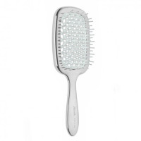 Гребінець для волосся срібло з білим  Janeke 1830 Superbrush The Original Italian 1 шт - фото №1
