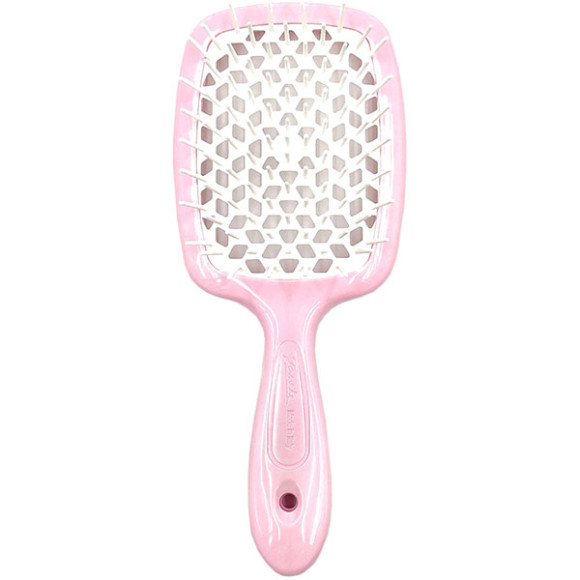 Гребінець для волосся рожевий з білим  Janeke Superbrush Small The Original Italian 1 шт - фото №1