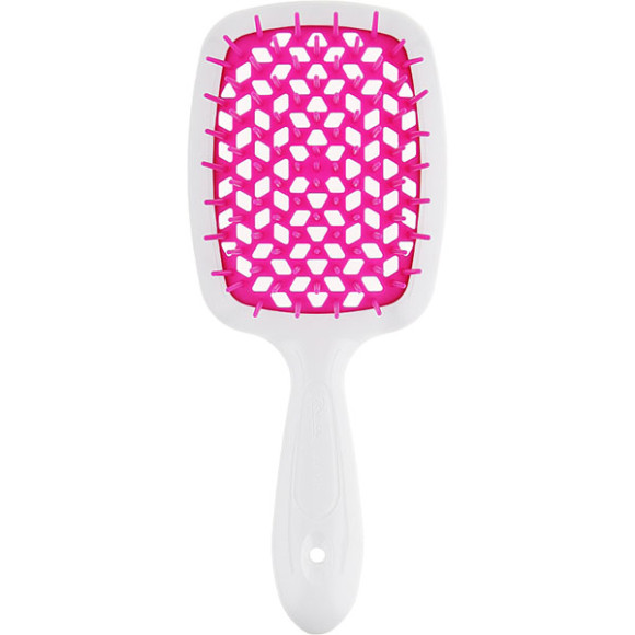 Гребінець для волосся білий з рожевим  Janeke 1830 Superbrush The Original Italian 1 шт - фото №1