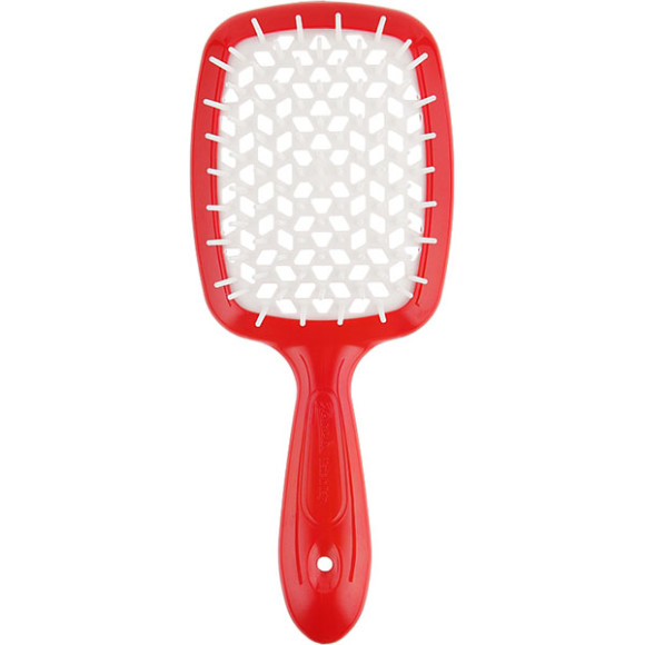 Гребінець для волосся червоний з білим  Janeke 1830 Superbrush The Original Italian 1 шт - фото №1
