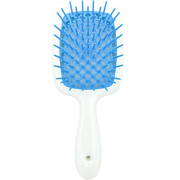 Гребінець для волосся білий з блакитним  Janeke 1830 Superbrush The Original Italian 1 шт - фото №1