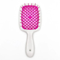 Гребінець для волосся білий з фіолетовим  Janeke Superbrush Small The Original Italian 1 шт - фото №1