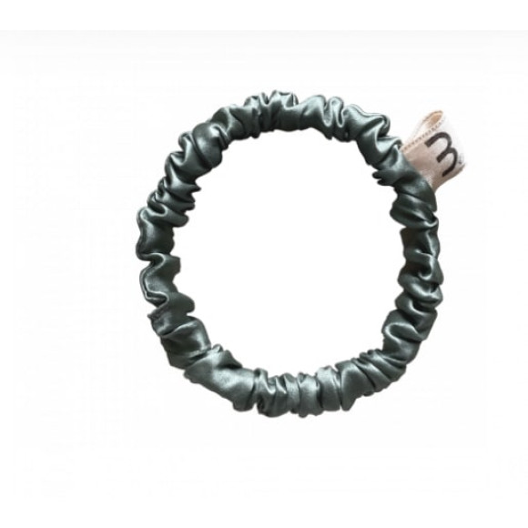 Тонка резинка з натурального шовку оливкова Mon Mou hair scrunchie olive - фото №1