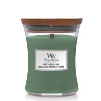 Ароматична свічка з нотами м'яти та дуба Woodwick Medium Mint leaves & Oak  - фото №1