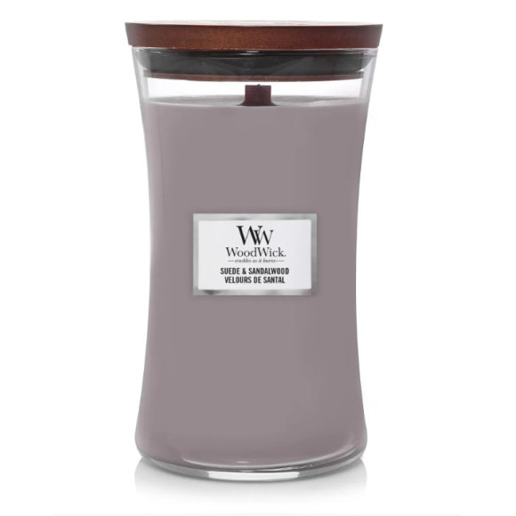 Ароматична свічка з ароматом замші і сандалу Woodwick Large Sueded Sandalwood 609 г - фото №1