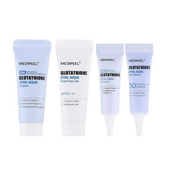 Набір мініатюр для догляду за обличчям MediPeel Glutathione Hyal Aqua Trial Kit - фото №1