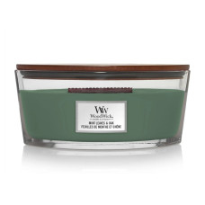 Ароматична свічка з нотами м'яти та дуба Woodwick Ellipse Mint leaves & Oak 453 г - фото №1