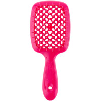 Гребінець міні Janeke Superbrush Small With Soft Moulded Tips Малинова неон - фото №1