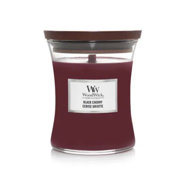 Ароматична свічка з ароматом темної вишні та амбри Woodwick Medium Phantom Cherry 275 г - фото №1