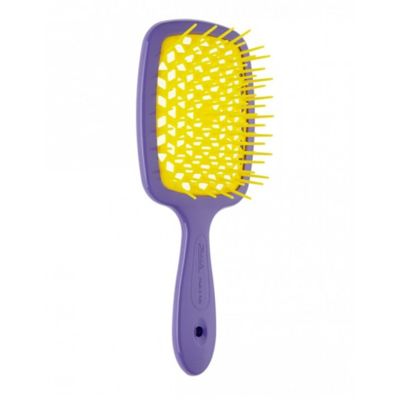 Гребінець для волосся фіолетова з жовтим  Janeke 1830 Superbrush The Original Italian 1 шт - фото №1