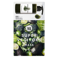 Двоетапна маска для обличчя з детокс-ефектом Chosungah By Vibes Wonder Bath Super Vegitoks Mask Green 25 мл - фото №1