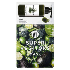 Двоетапна маска для обличчя з детокс-ефектом Chosungah By Vibes Wonder Bath Super Vegitoks Mask Green 25 мл - фото №1