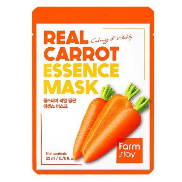 Тканинна маска з екстрактом моркви FarmStay Real Carrot Essence Mask - фото №1
