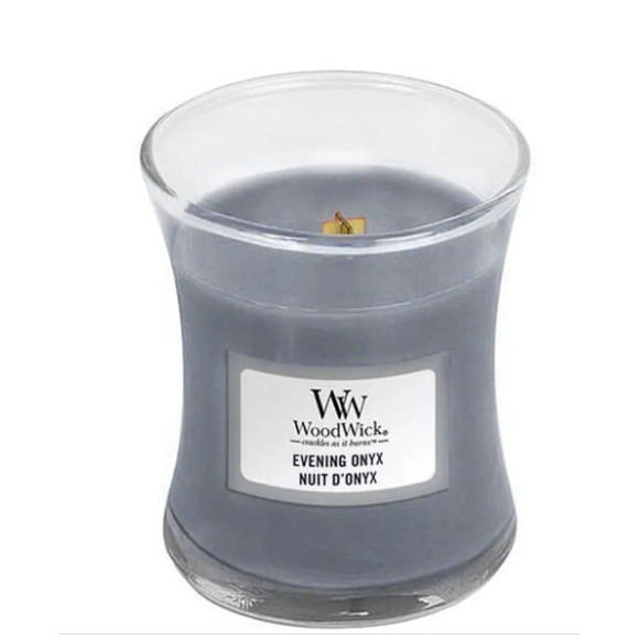 Ароматична свічка з ароматом чорної орхідеї та сандалового дерева Woodwick Mini Evening Onyx - фото №1