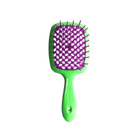 Гребінець для волосся зелений з фіолетовим  Janeke 1830 Superbrush The Original Italian 1 шт - фото №1